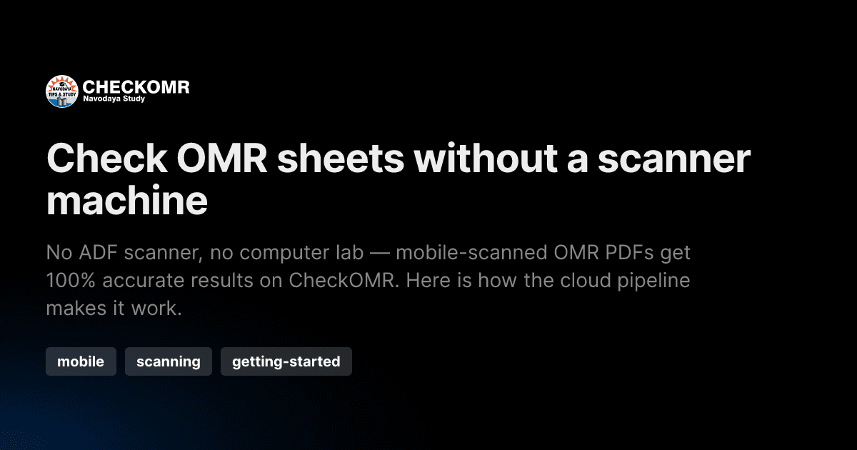 Check OMR sheets without a scanner machine