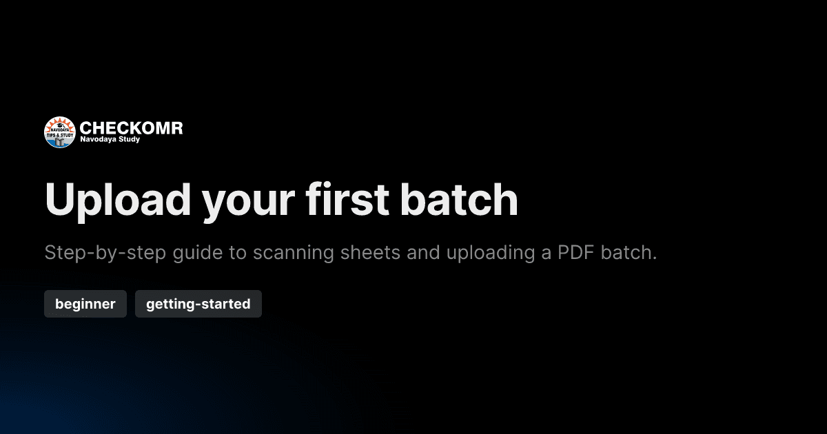 Upload your first batch